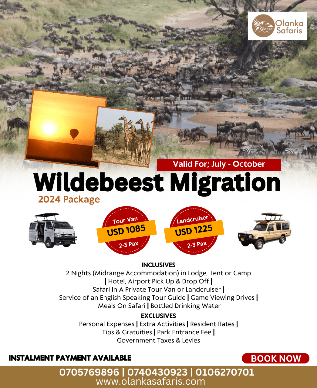 Wildebeest Migration 2024 Package